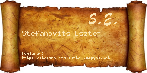Stefanovits Eszter névjegykártya