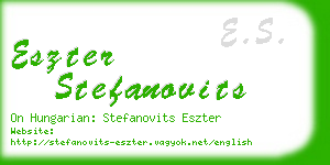 eszter stefanovits business card